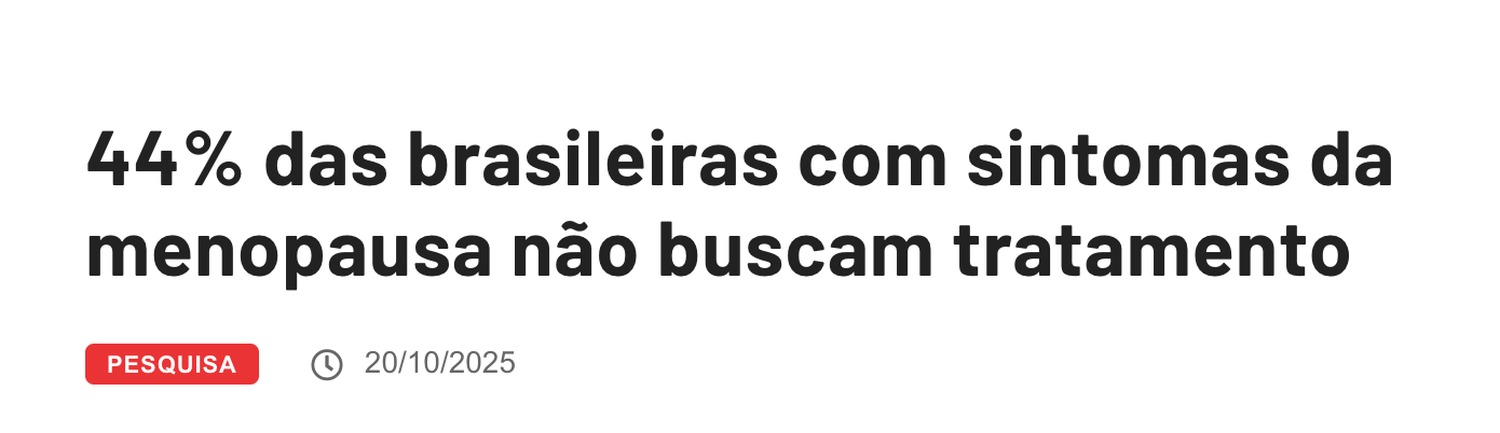 Reportagem de veículo de imprensa sobre menopausa e terapia hormonal